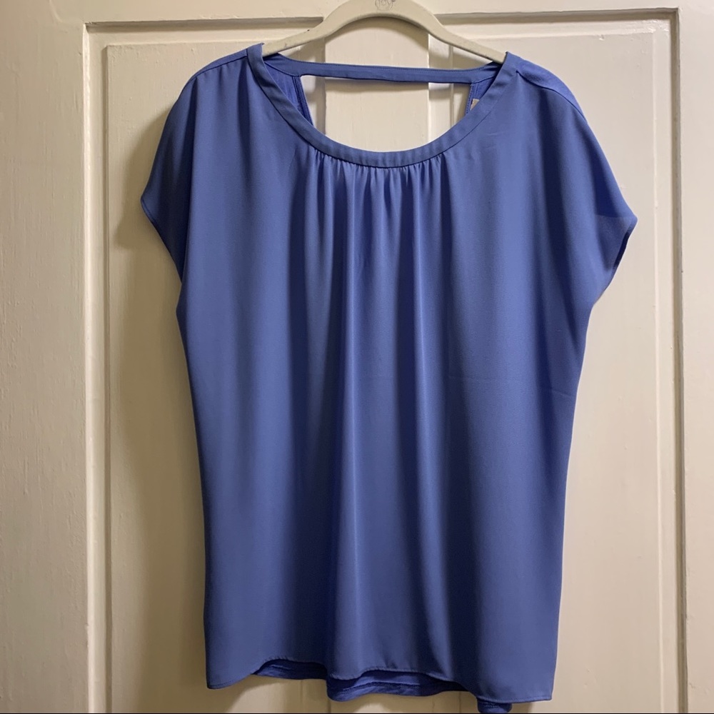 Loft periwinkle blouse with open back